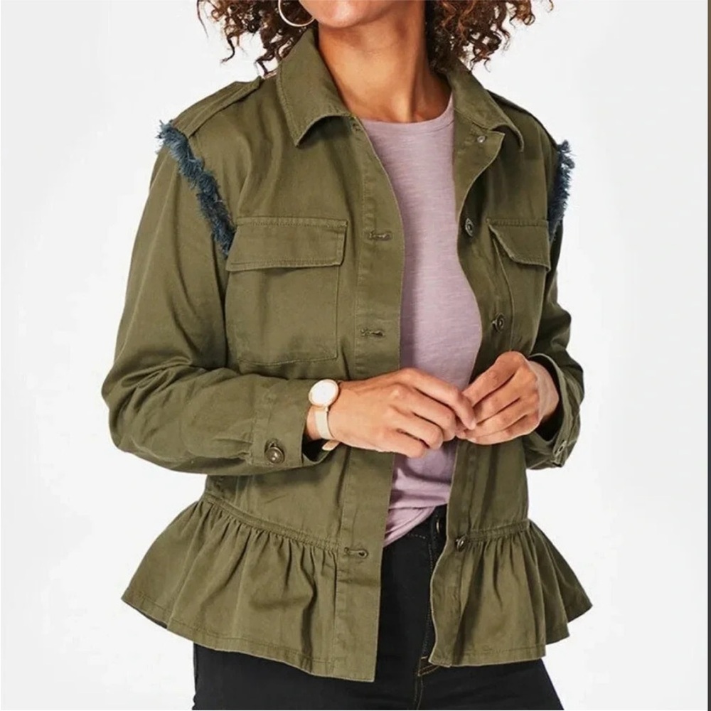 Matilda Jane Olive Utility Jacket with Fringe Detail